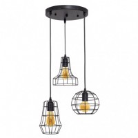 Distribuidor - Lâmpadas Diversas | Colgantes Rustica | COLGANTE MARCAJE 3XE27 MARRON REGX30X30 CM Ref: 151893002